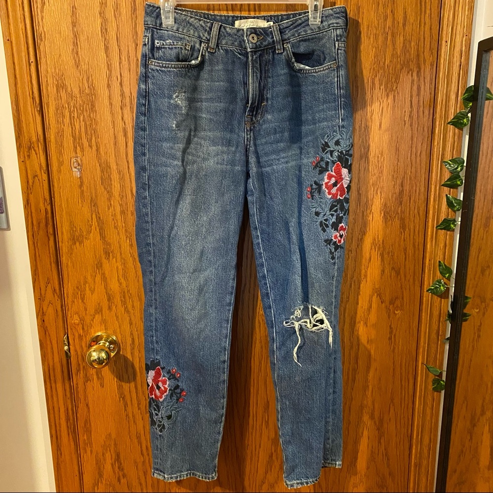 Embroidered Floral Jeans